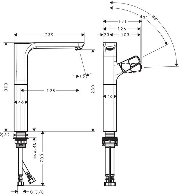 Смеситель Hansgrohe AXOR Urquiola для раковины 11035000 ФОТО