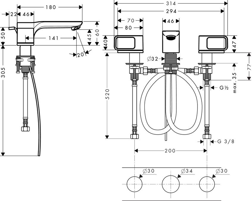 Смеситель Hansgrohe AXOR Urquiola для раковины 11041000 ФОТО