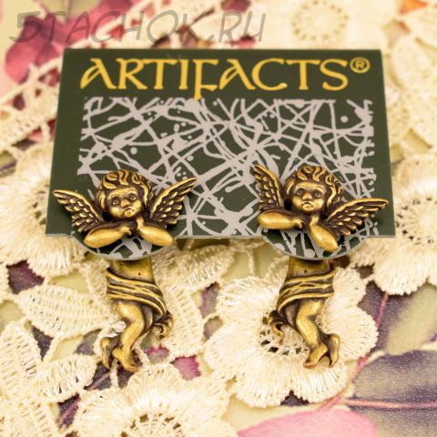 Серьги-половинки "Ангелочки" цвет бронзы (JJ США)