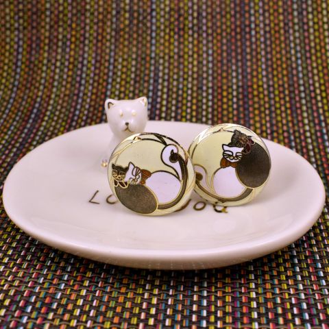 Клипсы в технике клуазоне "Любовь кисков" (США)