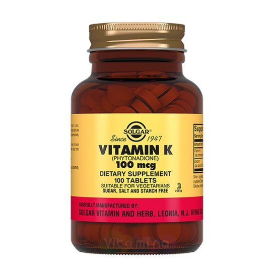 Солгар Витамин К 100 мкг, 100 табл.