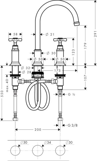 Смеситель Hansgrohe AXOR Montreux для раковины 16513000 ФОТО