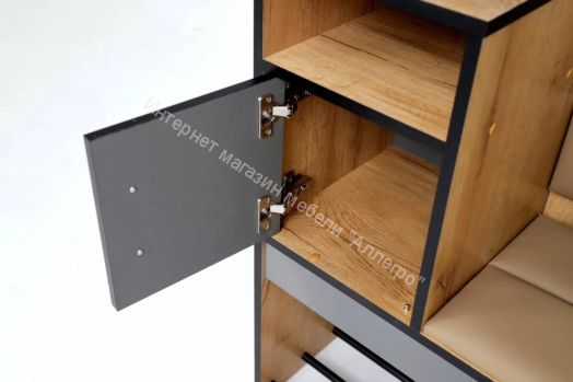 Прихожая Ольга-Лофт 1 (Дуб Крафт Золотой/Темно-Серый)