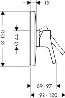 Смеситель Hansgrohe Talis S для душа 72605000 схема 1