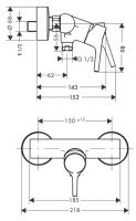 Смеситель Hansgrohe Talis S для душа 72600000 схема 1