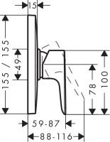 Смеситель Hansgrohe Talis E для душа HighFlow 71768000 схема 1