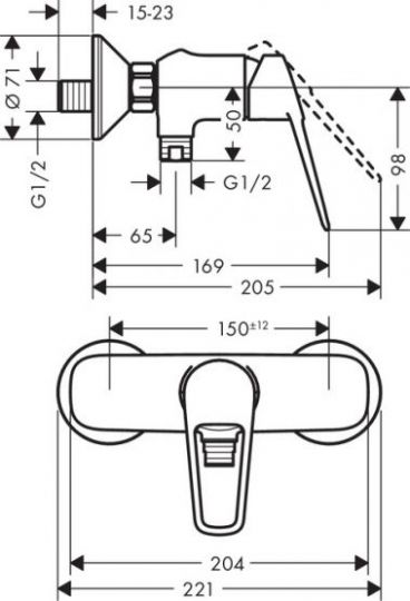 Смеситель Hansgrohe Novus Loop для душа 71360000 ФОТО