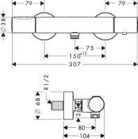 Смеситель Hansgrohe AXOR Citterio M для душа 34635820 схема 1