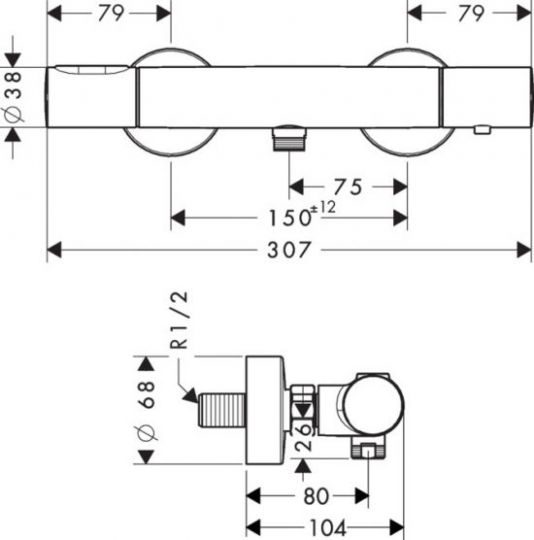 Смеситель Hansgrohe AXOR Citterio M для душа 34635820 ФОТО