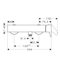 Смеситель Hansgrohe AXOR Citterio M для душа 34620000 схема 1