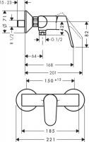 Смеситель Hansgrohe Focus для душа 31960000 схема 1