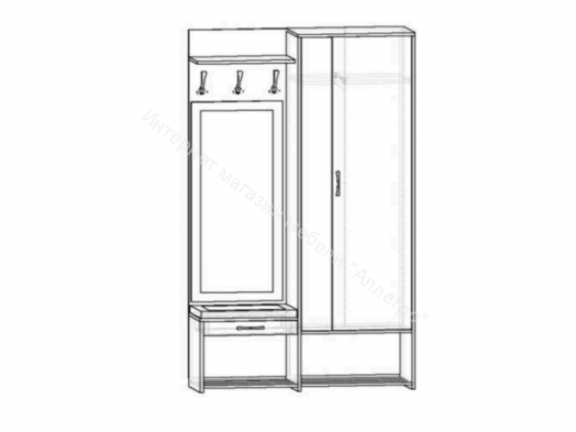 Прихожая Ольга 4 (Ясень Шимо Светлый/Венге)