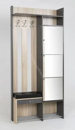 Прихожая Гретта 1 (Ясень Черный/Дуб Сонома)