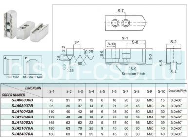 Комплект сырых кулачков SJA08037B TAIKI 3,0х60