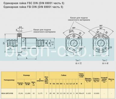 Гайка ШВП Hiwin R16-10T3-FSI