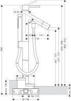 Смеситель Hansgrohe AXOR Starck для ванны с душем 10456000 схема 1