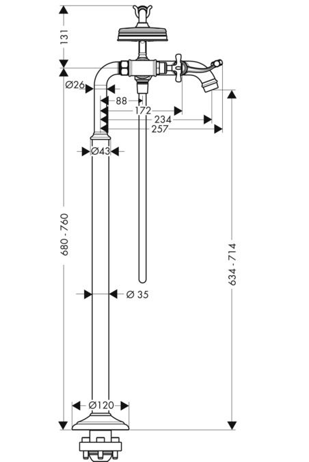 Смеситель Hansgrohe AXOR Montreux для ванны с душем 16547820 ФОТО