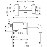 Смеситель Hansgrohe AXOR Citterio для ванны с душем 39400000 схема 1