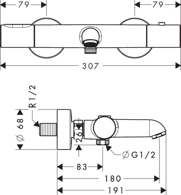 Смеситель Hansgrohe AXOR Citterio M для ванны с душем 34435820 ФОТО