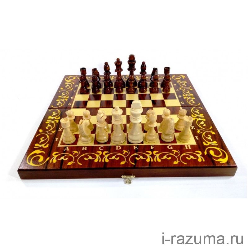 Шахматы 3в1,  "Махагон"