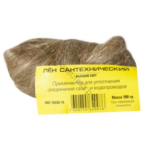 Лен сантехнический 100гр. (в пакете, чесаный)