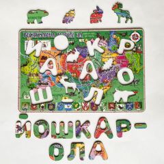 Деревянный пазл YOSHATOYS Карта Марий Эл
