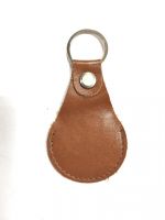 Брелок кожаный, цвет коричневый гладкий