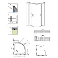 Двухдверное полукруглое душевое ограждение Radaway Premium Plus A 1700 схема 2