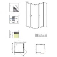 Хромированный душевой уголок Radaway Classic C схема 2