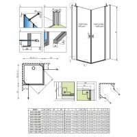 Стеклянный душевой уголок Radaway Nes KDD II двухдверный схема 2