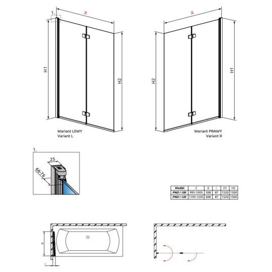 Защитная шторка на ванну Radaway Fuenta New PND I ФОТО