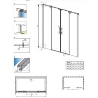 Двухдверный душевой уголок Radaway Espera DWD схема 2