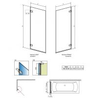 Стеклянная шторка на ванну Radaway Arta QL PNJ I схема 2