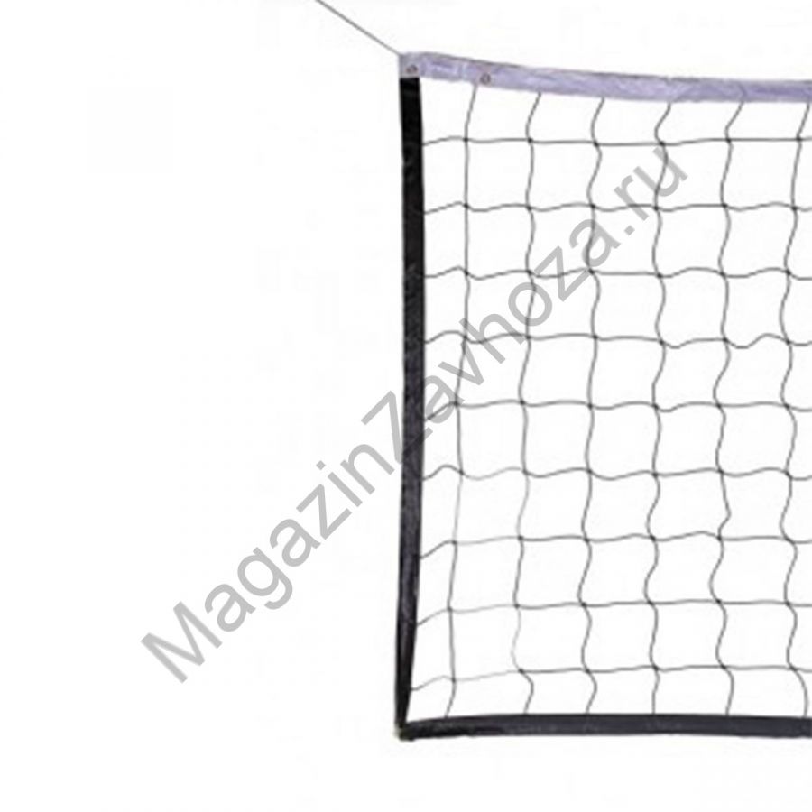 Сетка волейбол  Д=3,0 мм яч. 100*100 чер/бел Разм. 1,0*9,5 м обш. с 4-х сторн, верх/низ лента 5 смПП