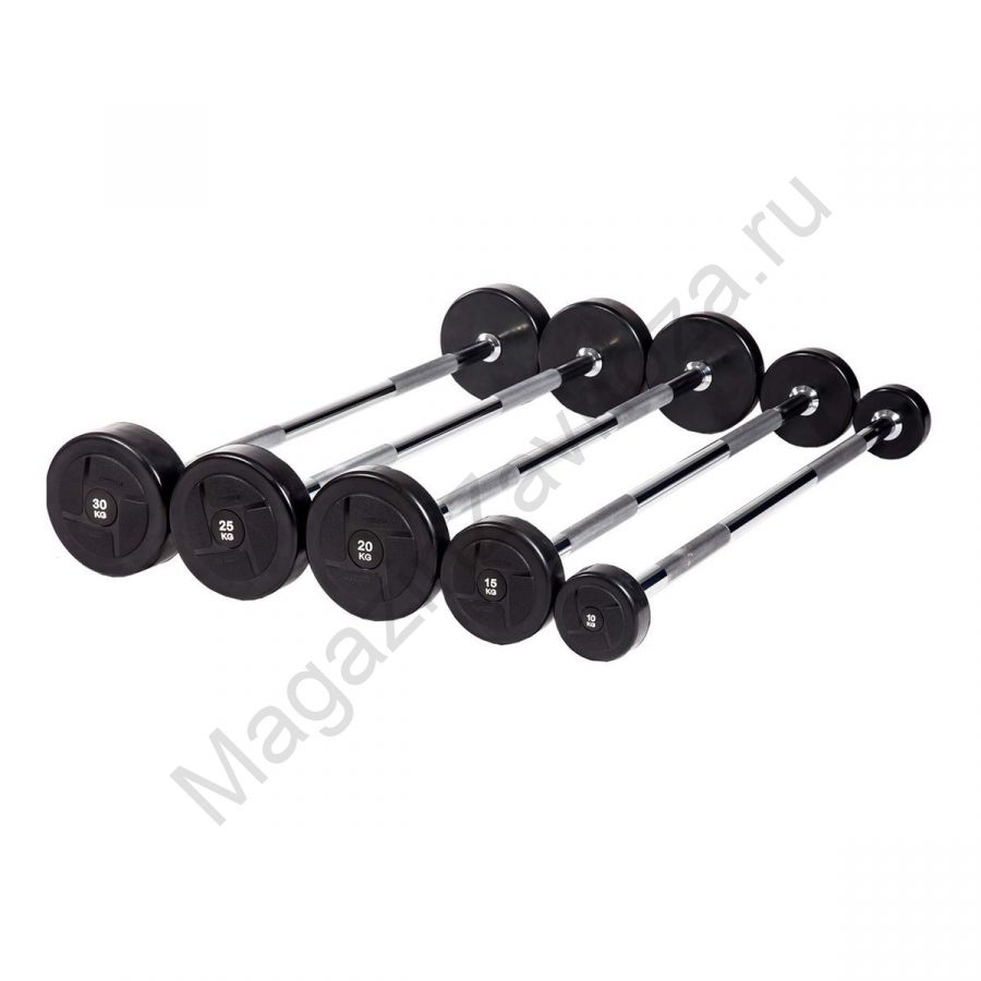 Набор прямых штанг PROFI-FIT, 10-30 кг, шаг 5 кг. (компл. 5шт)