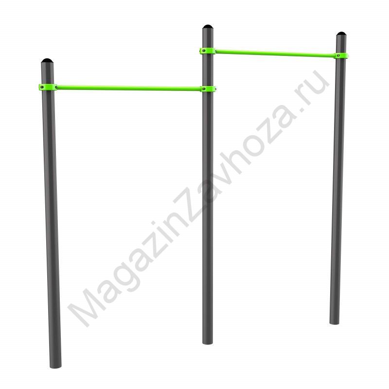 W312 Воркаут Перекладины разноуровневые для подтягивания из виса на высокой перекладине Zavodsporta