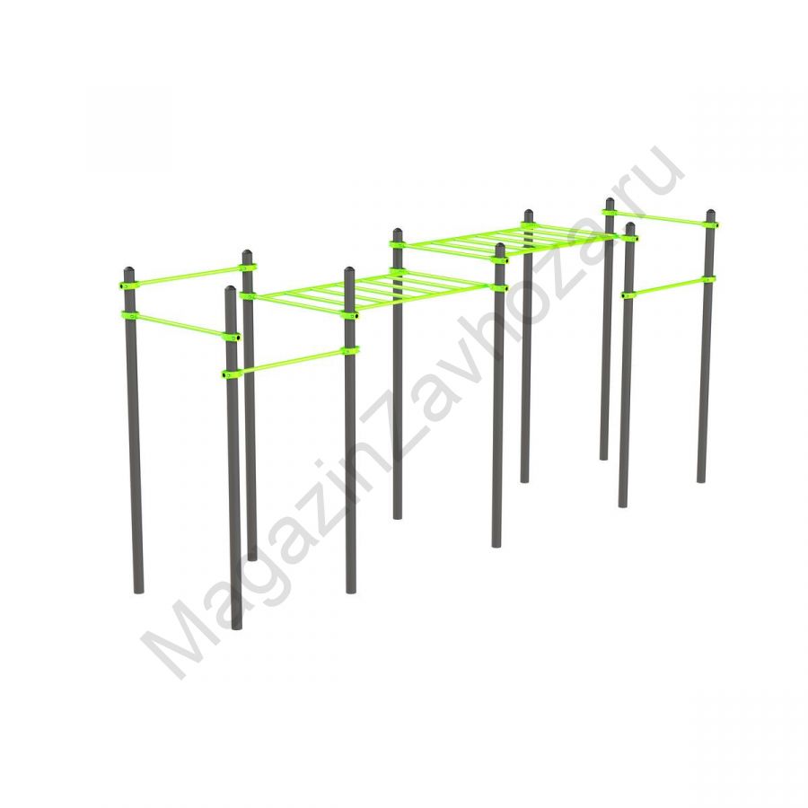 Спортивный комплекс W248 Workout | Рукоход классический двухуровневый | 6 перекладин