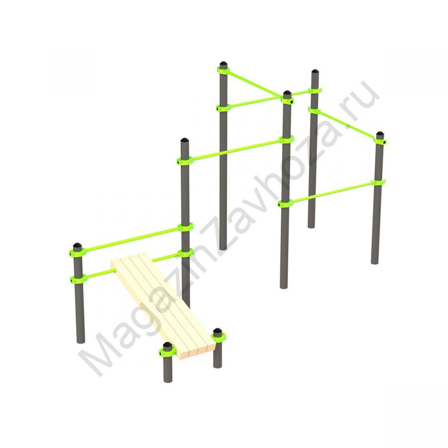 Спортивный комплекс W249 Воркаут | Наклонная скамья и 5 перекладин