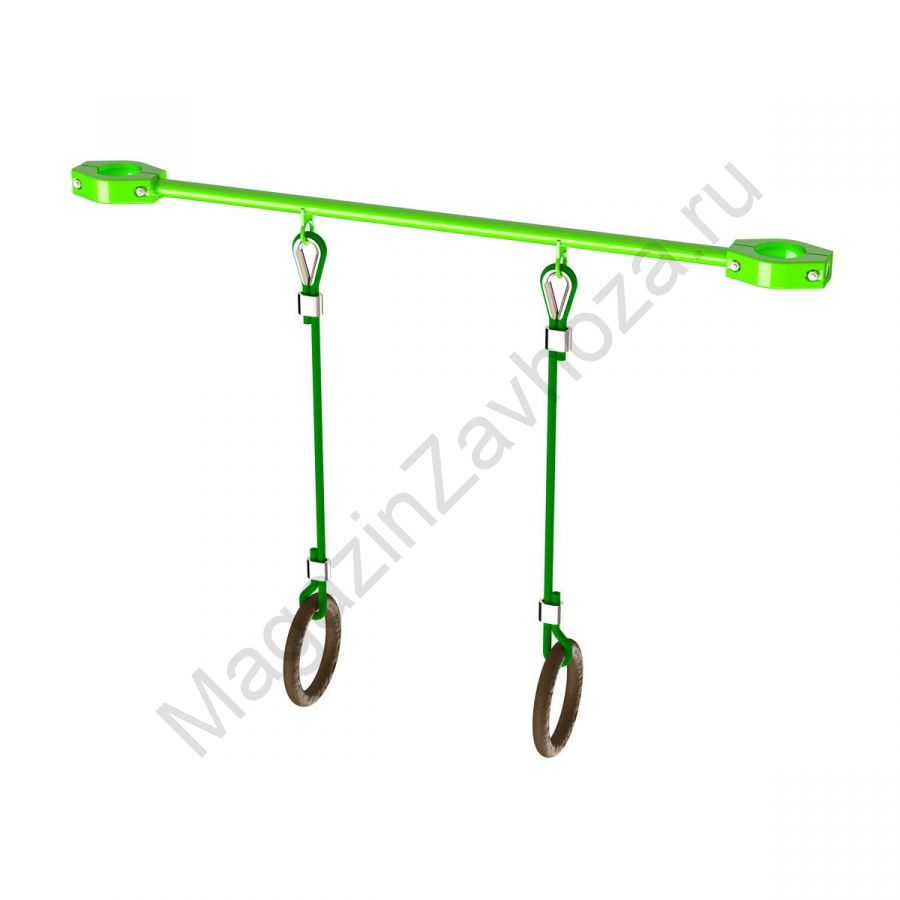 W89 Перекладина 1200 мм с гимнастическими  кольцами Zavodsporta