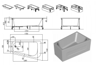 Гидромассажная акриловая ванна Kolpa San Beatrice 170x110 схема 1