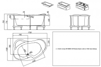 Акриловая ванна с гидромассажем Kolpa San Lulu 110 R 170x110 схема 2