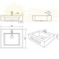 Раковина Kolpa-San Kvadra WB 60х50 схема 1