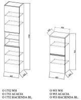 Шкаф-пенал Kolpa San OXANA O (Оксана) 40х32 схема 2