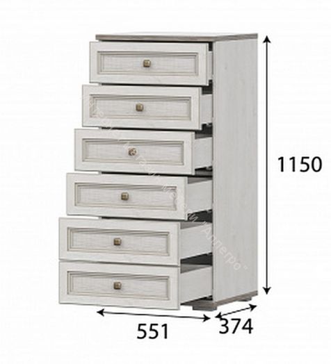 Комод Александрия КМ-101 с 6 ящиками