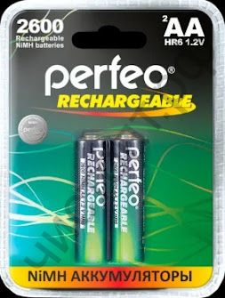 Аккум.Perfeo AA R6 2600mAh/ 2BL Пластик