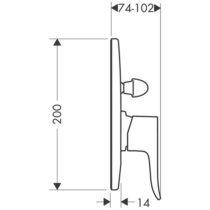 Смеситель Hansgrohe Metris для ванны/душа 31484000 схема 1