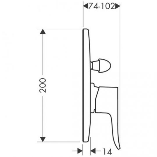 Смеситель Hansgrohe Metris для ванны/душа 31484000 схема 1