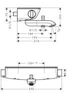 Смеситель Hansgrohe Ecostat Select для ванны с душем 13141400 схема 1