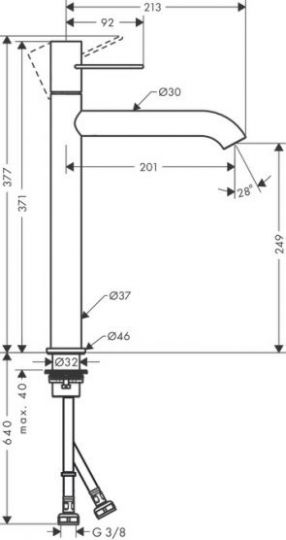 Смеситель Hansgrohe AXOR Uno для раковины 38034000 ФОТО