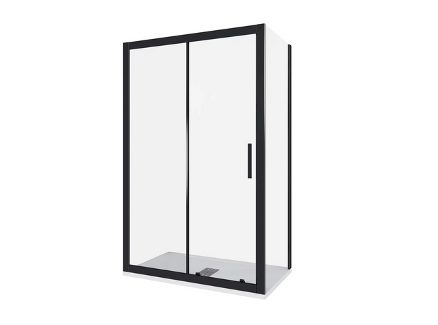 Душевое ограждение BAS Good Door COFE WTW+SP 140х90, черный профиль